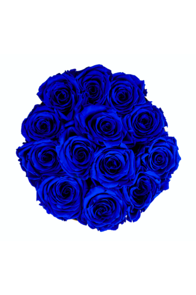 Kék Örökrózsa lila kis henger dobozban